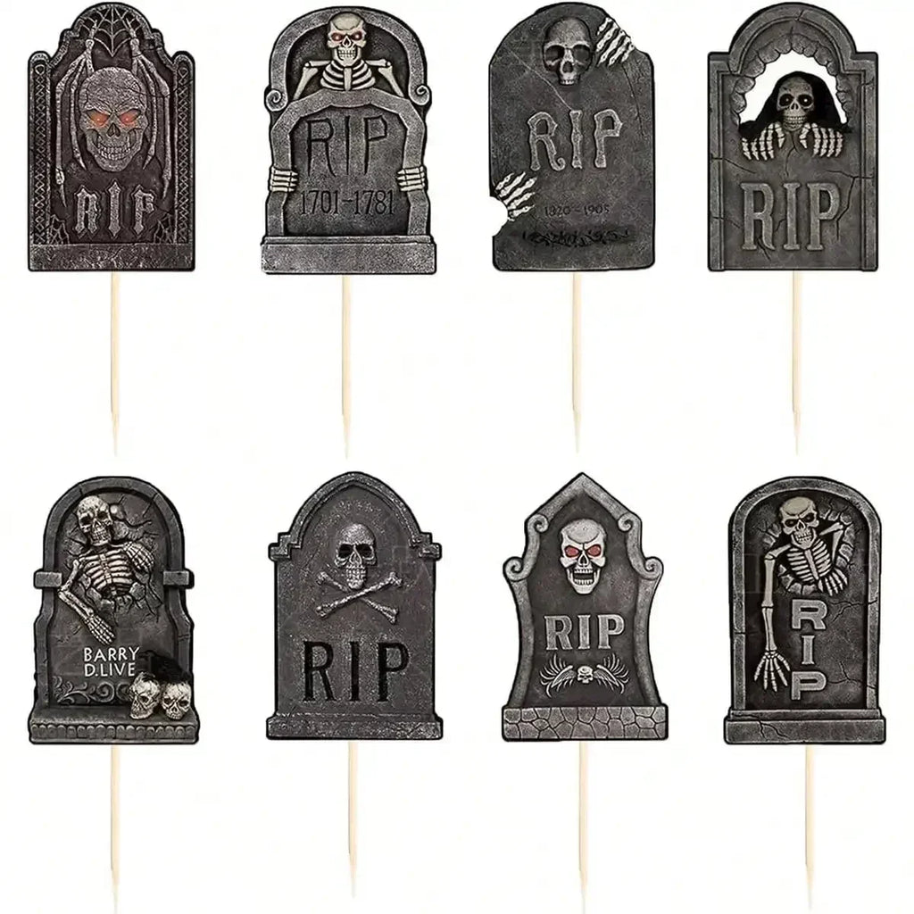 Halloween Cupcake Toppers Cake Decorations Tombstones Graveyard Cupcake