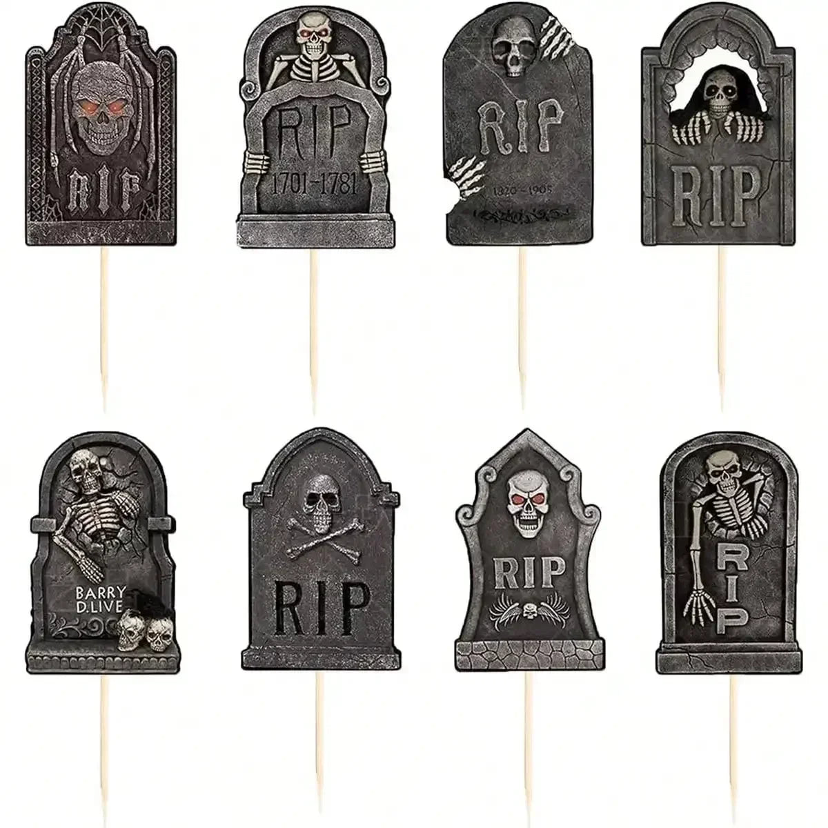 Halloween Cupcake Toppers Cake Decorations Tombstones Graveyard Cupcake