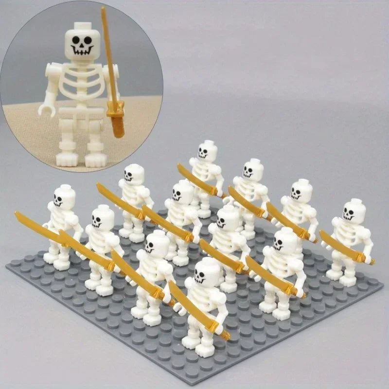 Skeleton Soldiers Building Blocks People Halloween Figures Mini Building Blocks