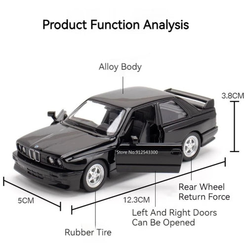 1 36 BMW M3 1987 Alloy Toys Car Model Metal Diecasts Toy Vehicles