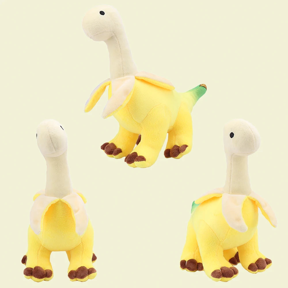 Cute Peeled Banana Brontosaurus Plush Toys Soft Stuffed Dragon Animals Kawaii