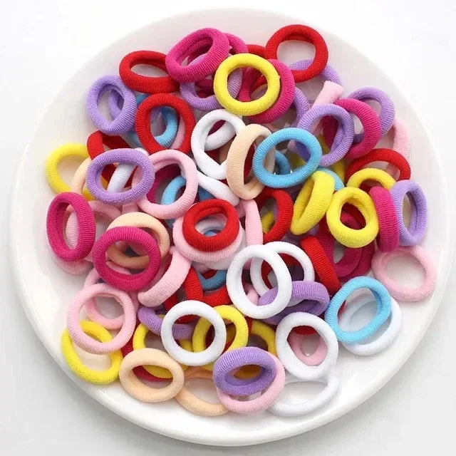 200-1000pcs Women Girls Colorful Nylon Elastic Hair Bands Ponytail Small