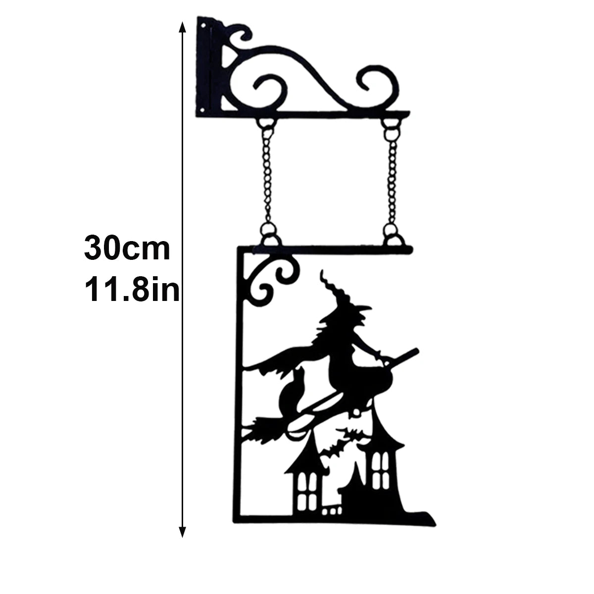 Halloween Silhouette Metal Sign Witch Yard Sign