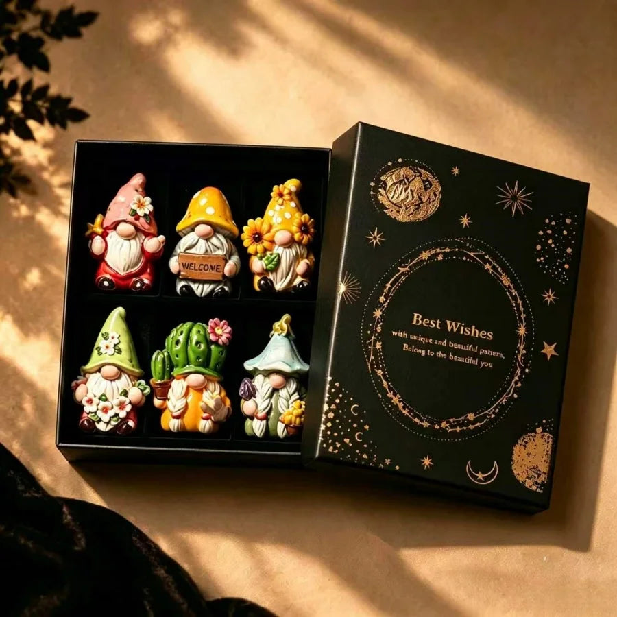 Halloween Witch Mini Dwarf Resin Figurine Gift Box Shelves Garden Bonsai Party