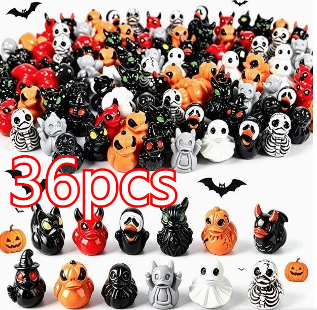 12Pcs Halloween Ducks Ghost Miniatures Set