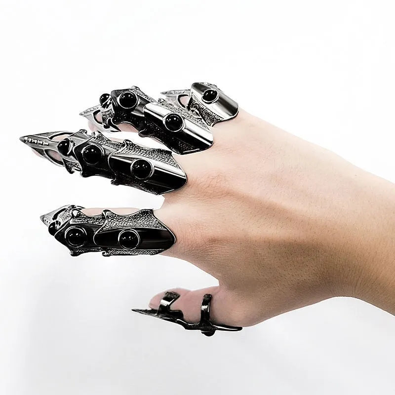 1 Fully Finger Hinged Fearless Warrior Ring, Detachable, with Adjustable Finger Size and Length