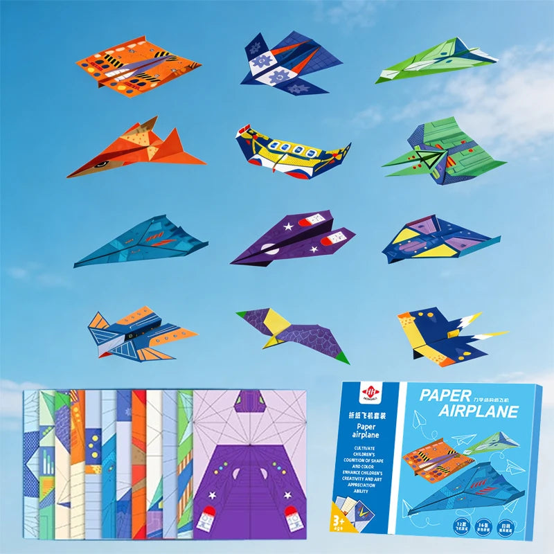 36 Sheets Kids Paper Airplane Origami Kit STEM Educational DIY Craft Toy Set