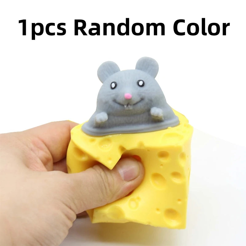 Pop Up Mouse Cheese Block Squeeze Toy Hide Seek