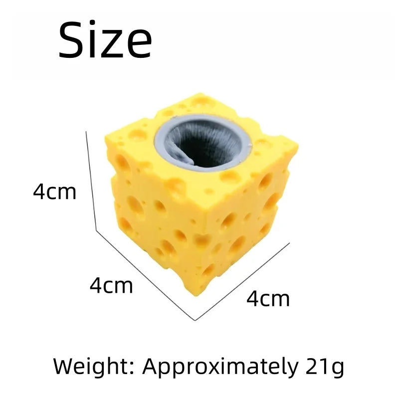Pop Up Mouse Cheese Block Squeeze Toy Hide Seek