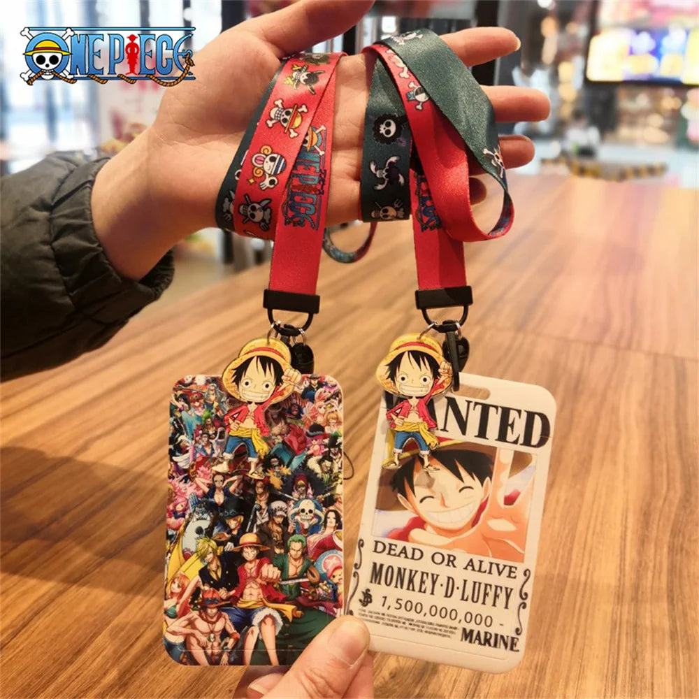 One Piece Cartoon Card Holder Luffy Work Card Student Card Holder Lanyard
