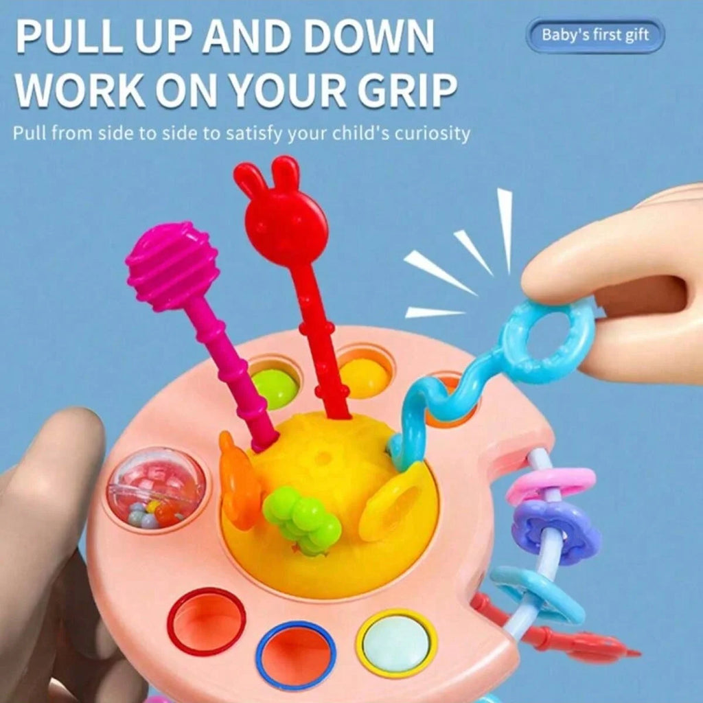 Activity Development Pull String Toys Silicone Teething Rattle Educational