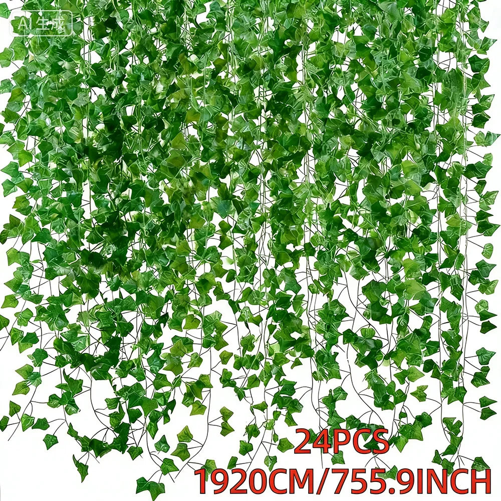24 PCS Total 19m 755inch Ivy Garland Home Living Room Wall Decoration