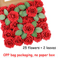 25pcs Artificial Flowers Fake Flowers Roses Stem DIY Wedding Bouquets