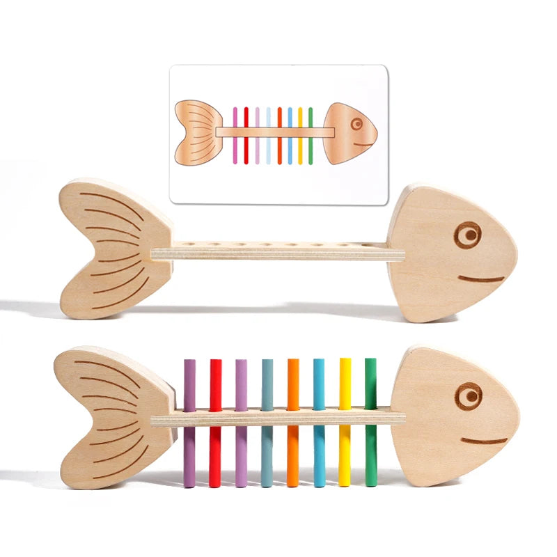 Montessori Color Matching Sensory Toys Wooden Balance Stick Fine Training Game