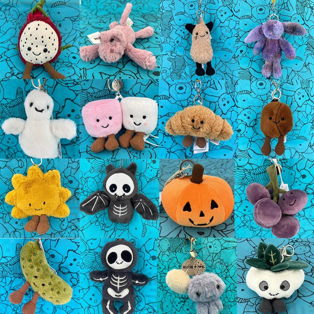 Marshmallow Plush Keychains Grapes Skeleton Pumpkin