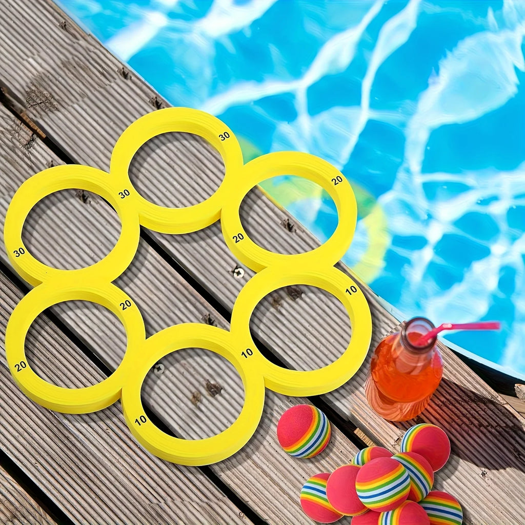Swimming Pool Toss Game Set Family Water Sports Floating Pool Toys Throwing