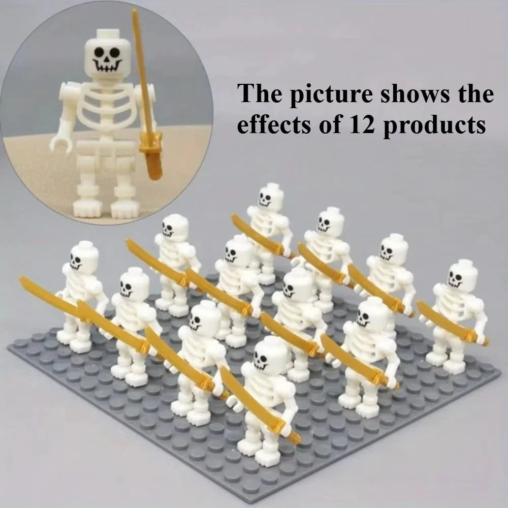Skeleton Soldiers Building Blocks People Halloween Figures Mini Building Blocks