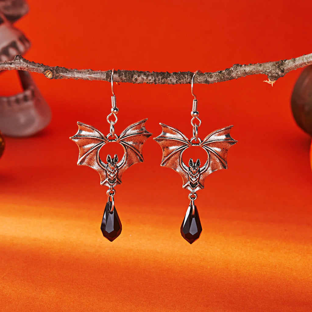 Gothic Vampire Bat Earrings Statement Jewelry