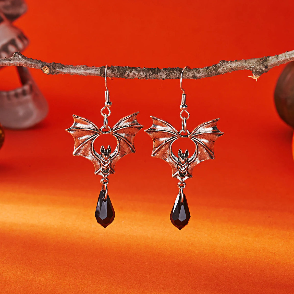 Gothic Vampire Bat Earrings Statement Jewelry
