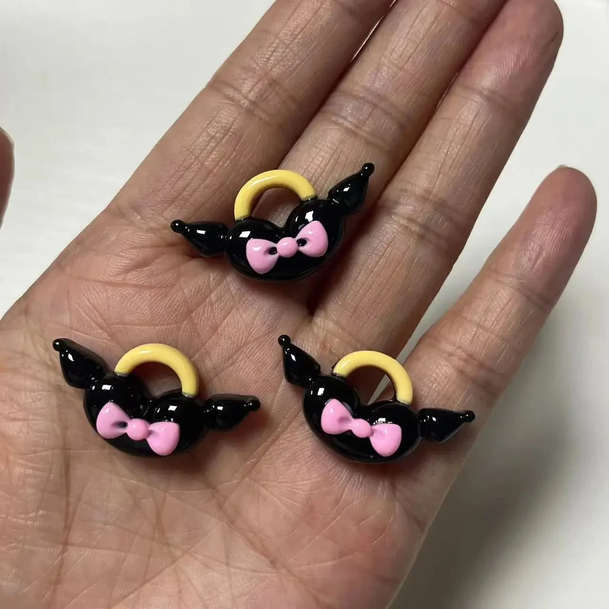 10pcs Macaron Color Skull Bow Skeleton Resin Handmade
