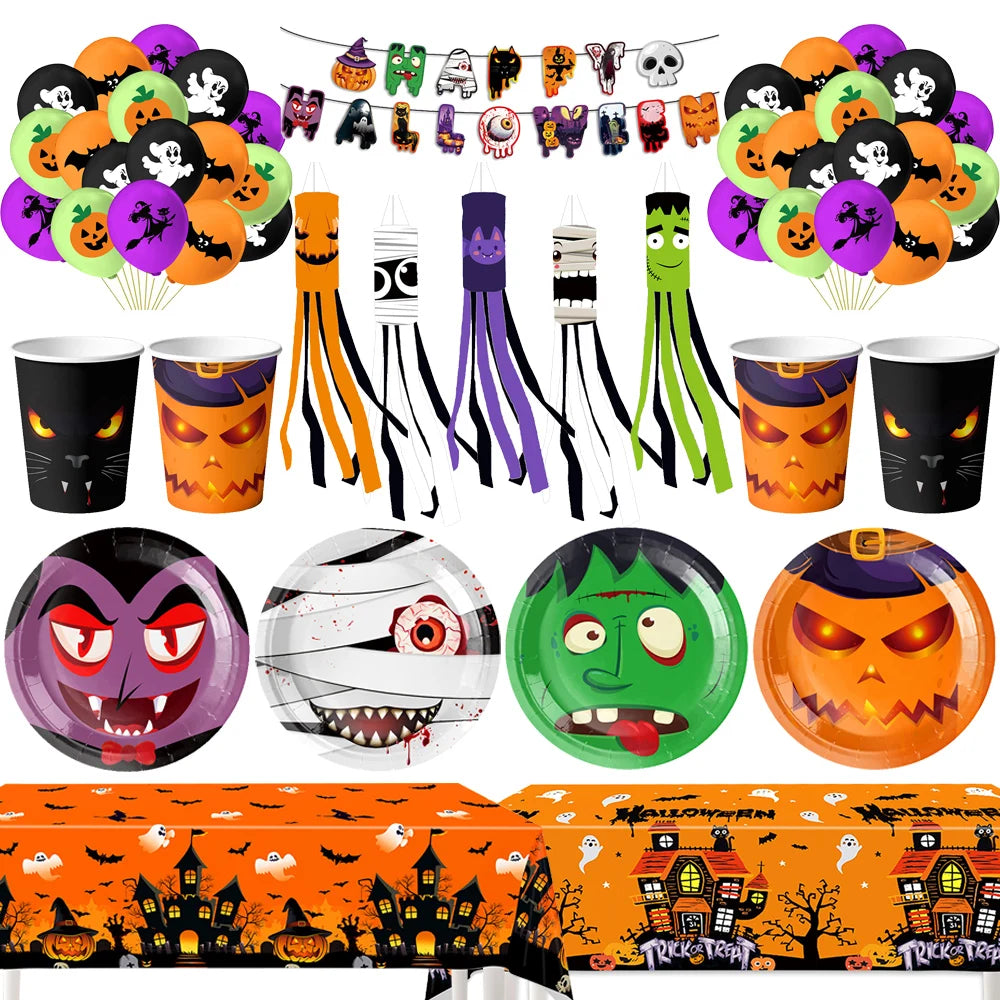 Halloween Ghost Party Decoration Disposable Tableware