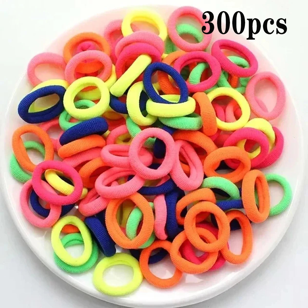 200-1000pcs Women Girls Colorful Nylon Elastic Hair Bands Ponytail Small