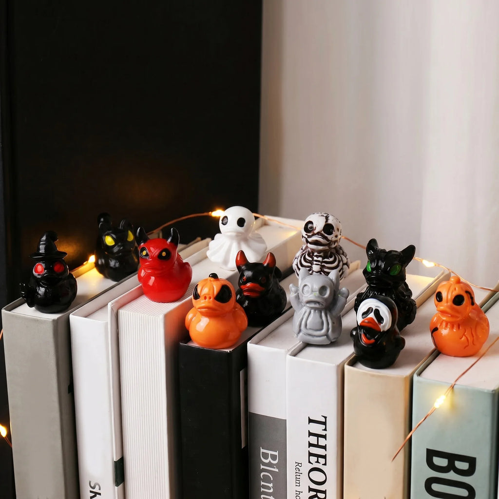 12Pcs Halloween Ducks Ghost Miniatures Set