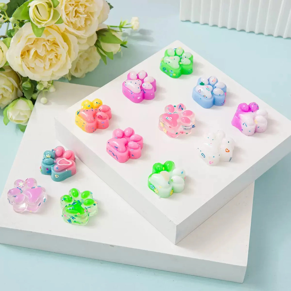 10Pcs Mini Cute Cat Claw Plush Stress Relief Toys