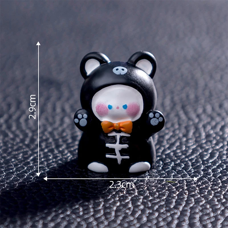 3D Horror Halloween Decoration Miniature Raven Tombstone Ghost Skeleton Skull
