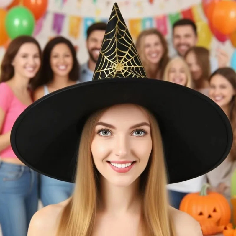 Witch Hat Halloween Decoration Supplies Children Adult Prom Party Dress Mesh