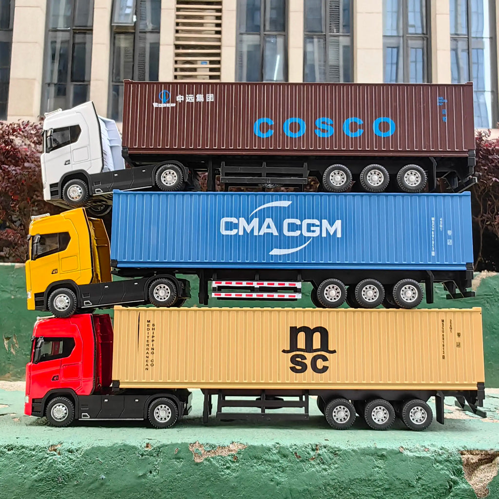 1 50 Simulation Large Truck Toy Car Model Alloy Diecast Transport Container