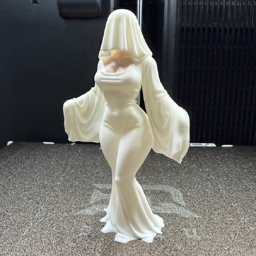 A 12cm Ghost Ornament 3D Printed White Dress Ghost Decoration Funny Halloween
