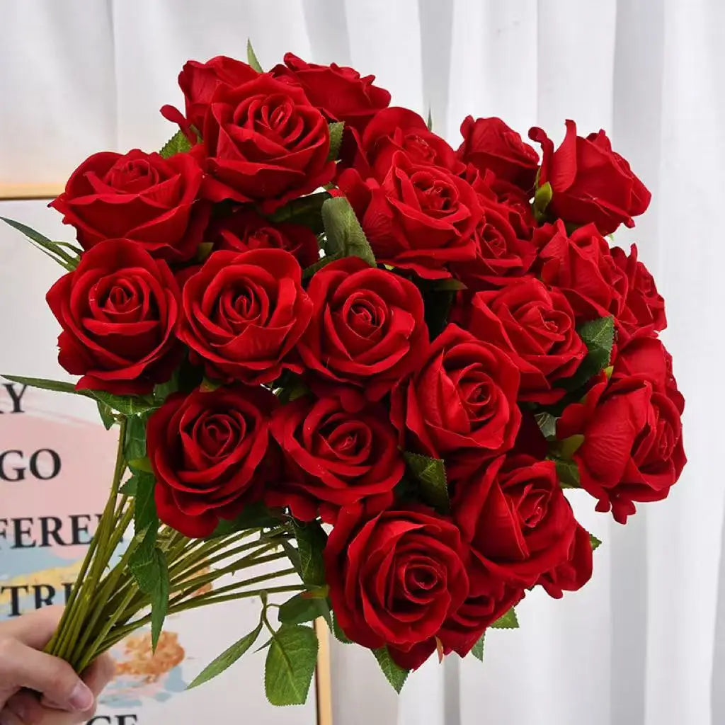 1 5 10 20pcs Roses Artificial Flowers Rose Flower Branch Realistic Fake