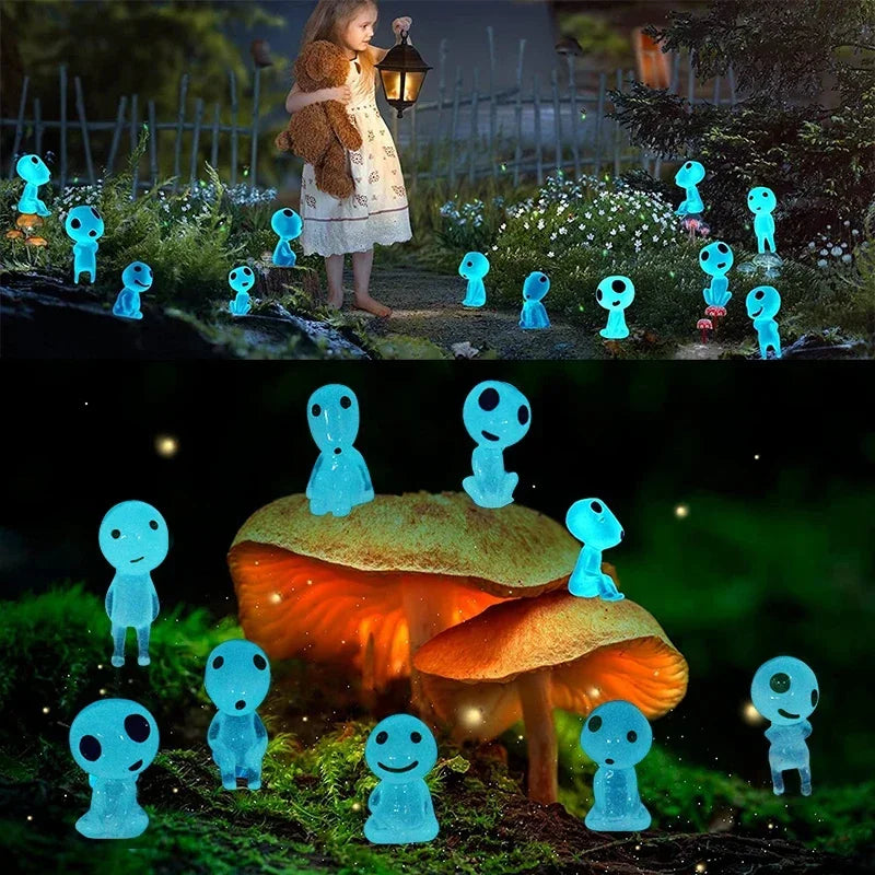 10Pcs Luminous Elf Glow Dark Resin Ornament Miniature Micro Landscape Garden