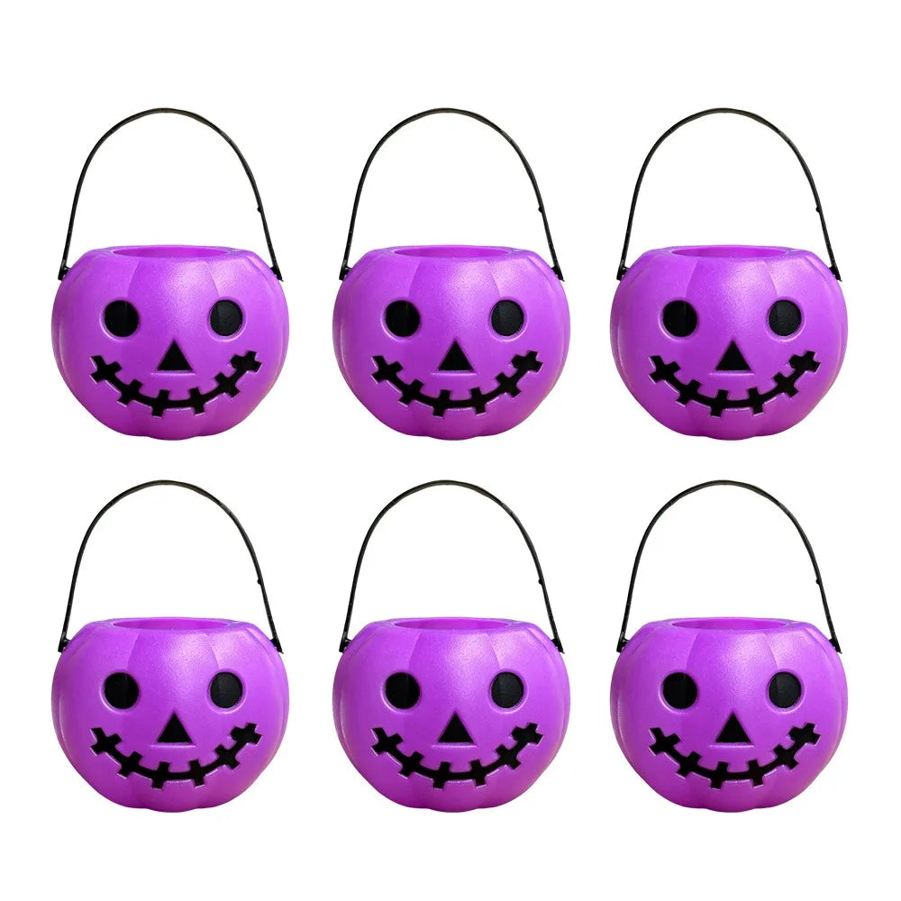6PCS Set Spooky 6cm Size Halloween Pumpkin Jar Lid