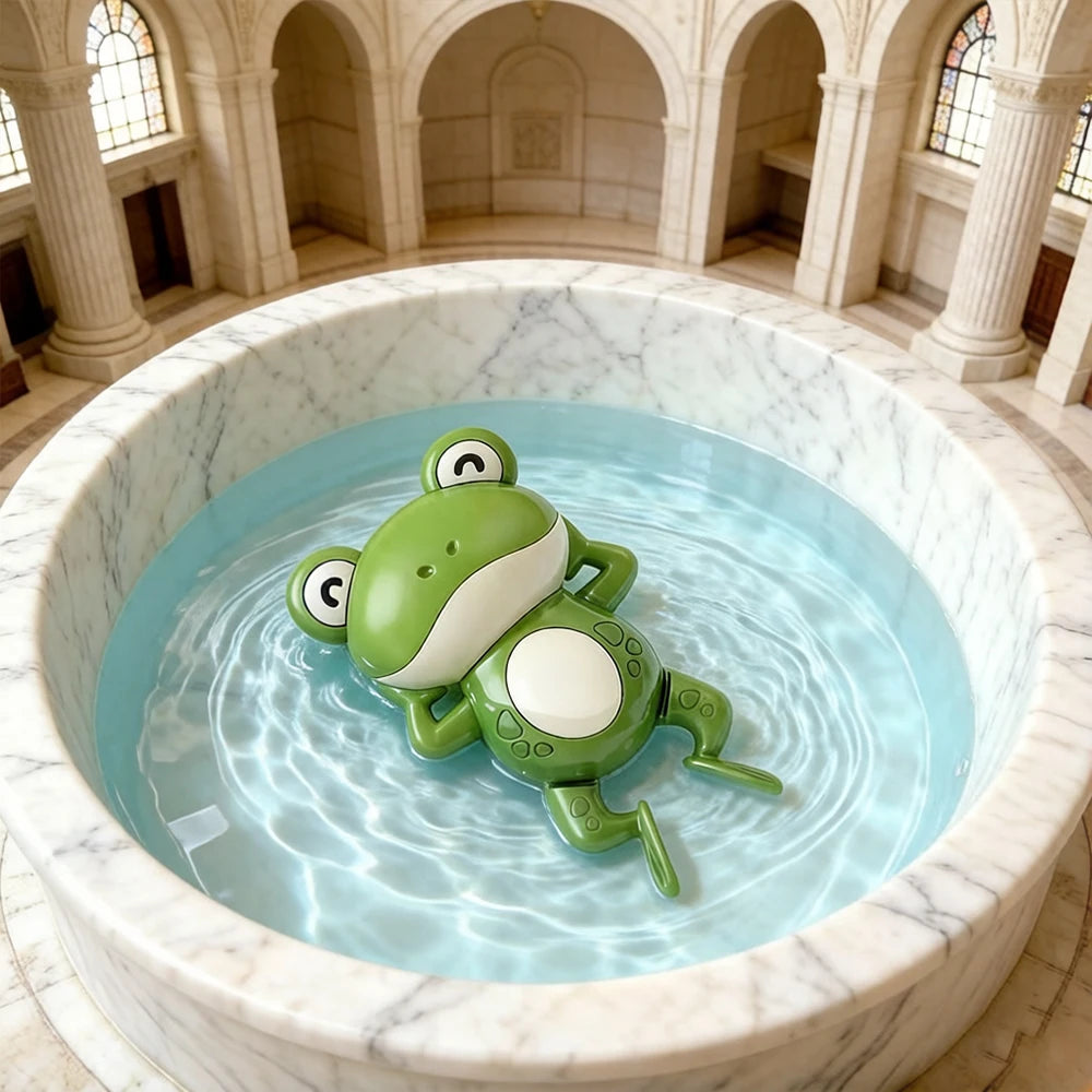 Wind Up Swimming Frog Kids Bath Toy Cute Cartoon Frog Water Play Toy Toddlers