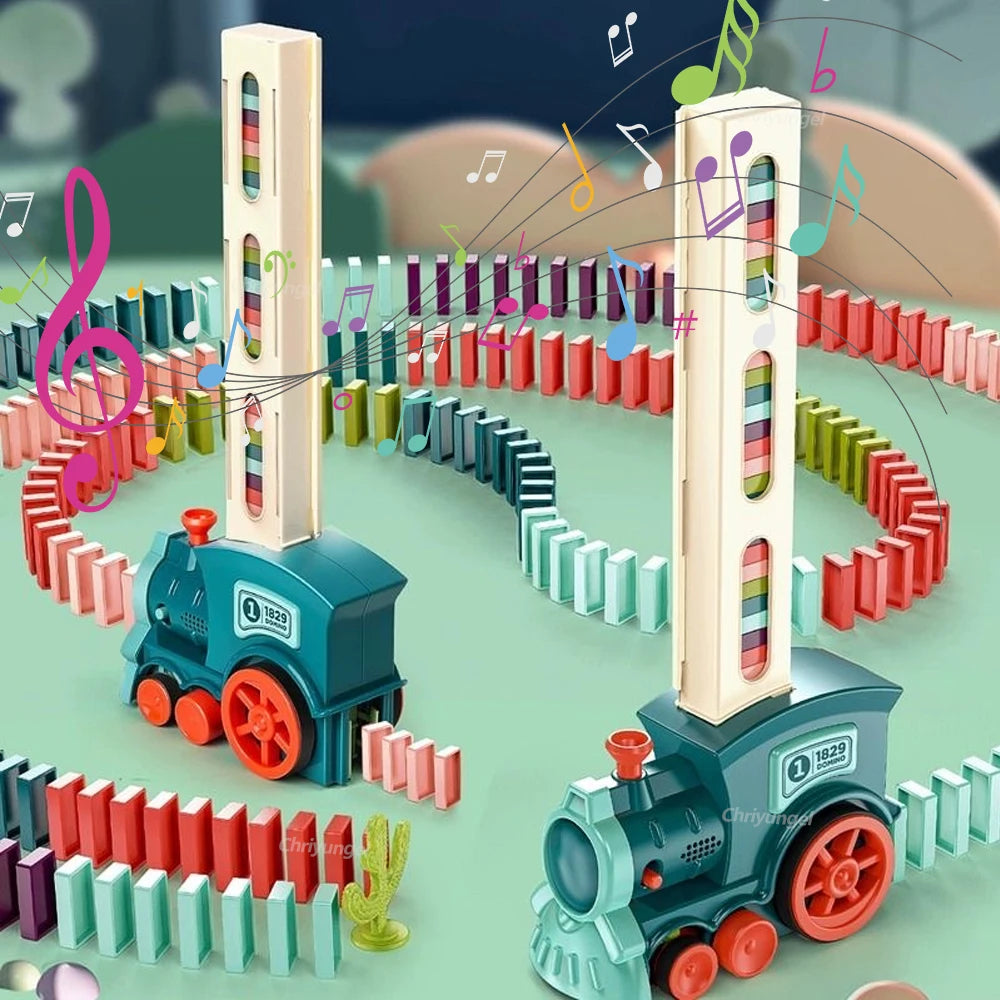 Domino Train Automatic Laying Electric Car Colorful