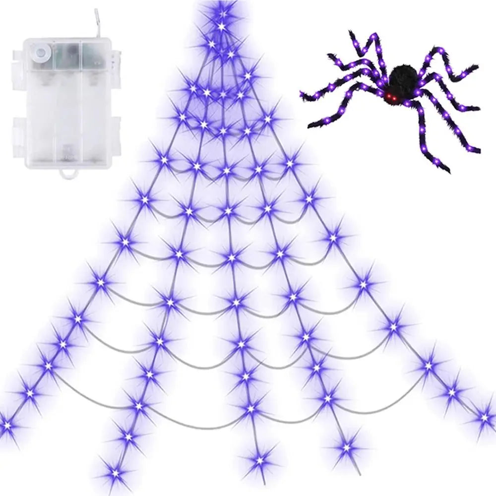 Practical 8 Modes Halloween Spider Web Lights LED