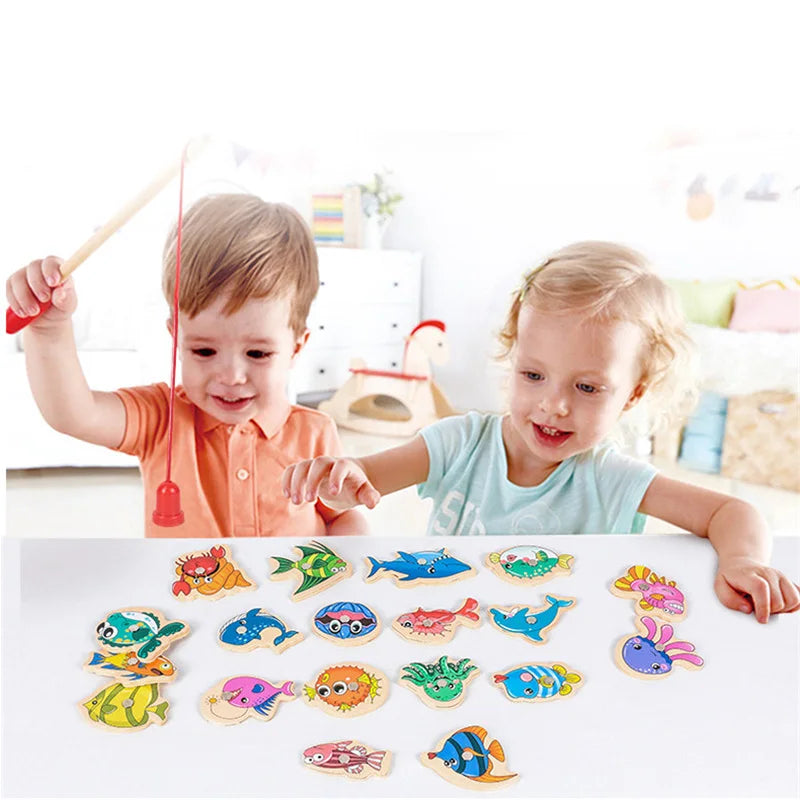 Magnetic Fishing Game Montessori Wooden Toys Educational