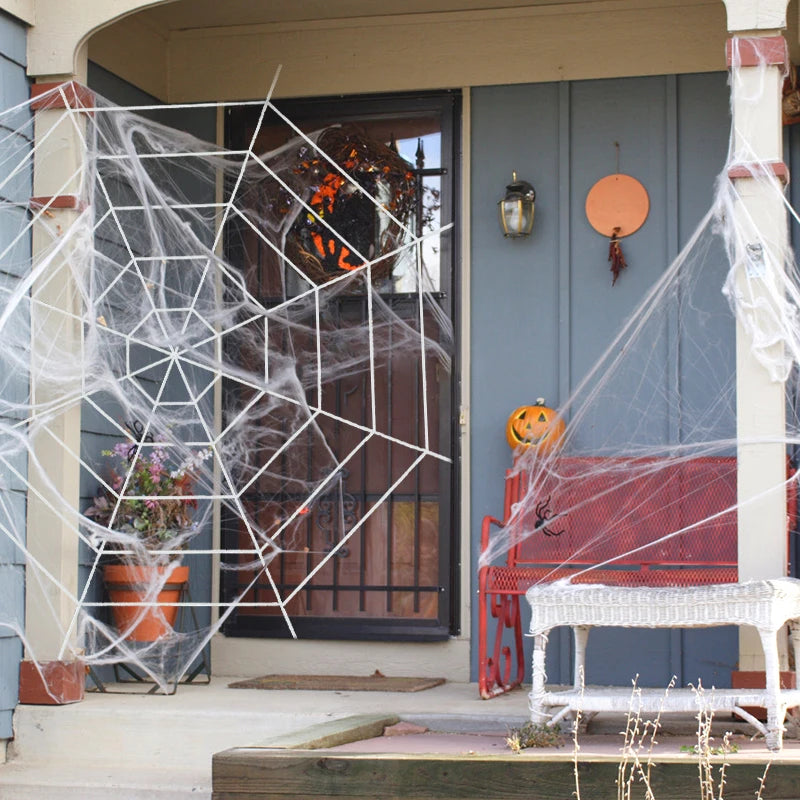 150 250cm Black White Spider Web Giant Stretchy Cobweb Home Bar Garden
