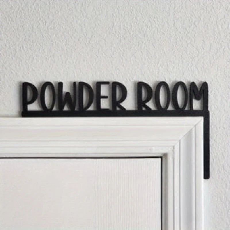1pc Modern Metal Toilet Door Sign Stylish Thinking Room Wall Sculpture