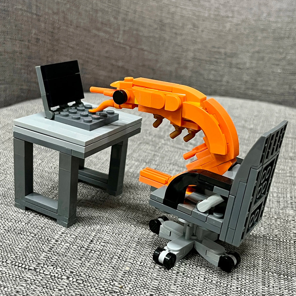 MOC Building Block Shrimp Model Creative Puzzle Assembly