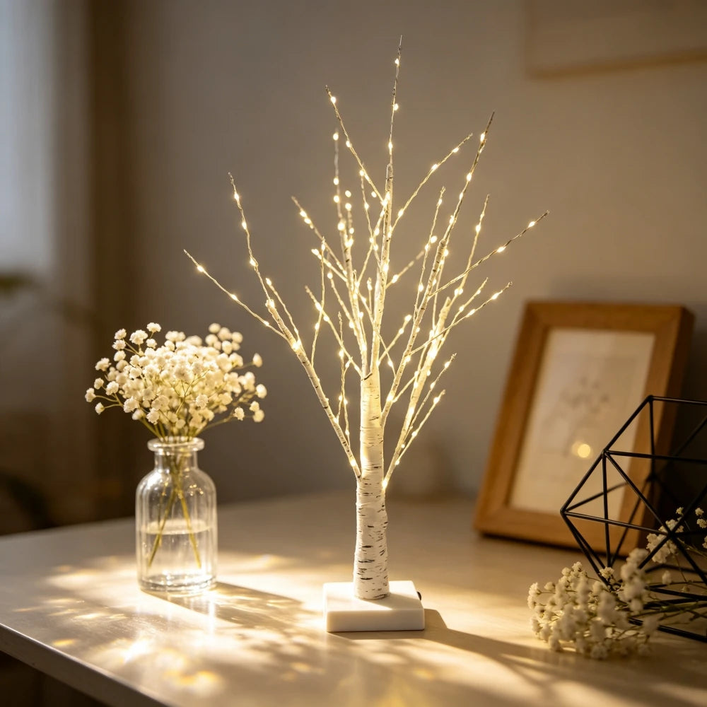 144 LED Birch Tree Light Warm White USB Battery Power Holiday Decorative