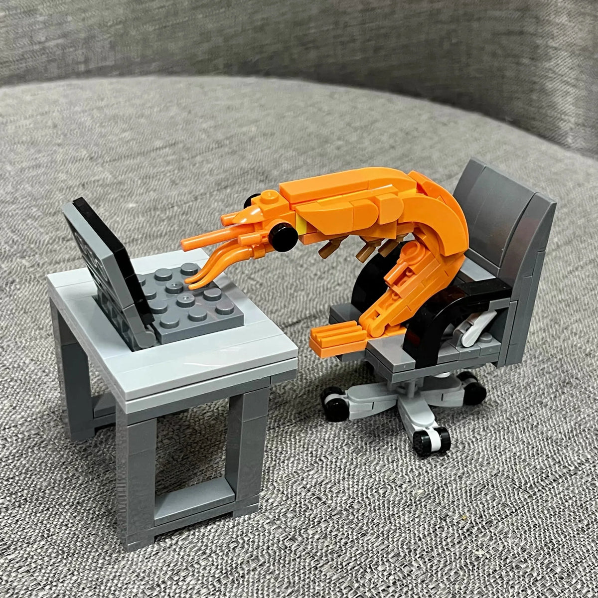 MOC Building Block Shrimp Model Creative Puzzle Assembly