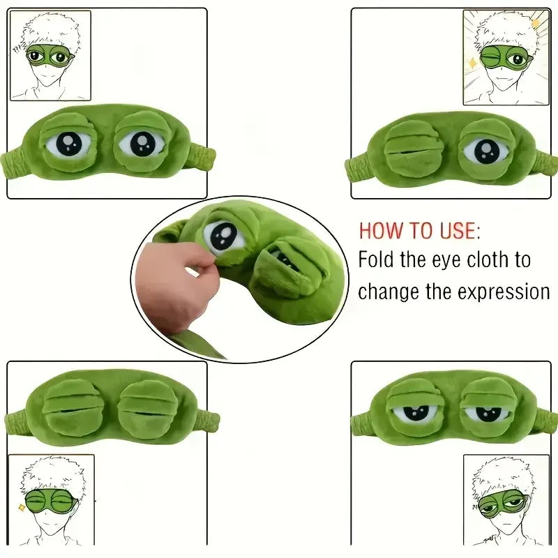 3D Sad Frog Sleep Mask Natural Sleeping Eyeshade Cover Shade Eye Patch