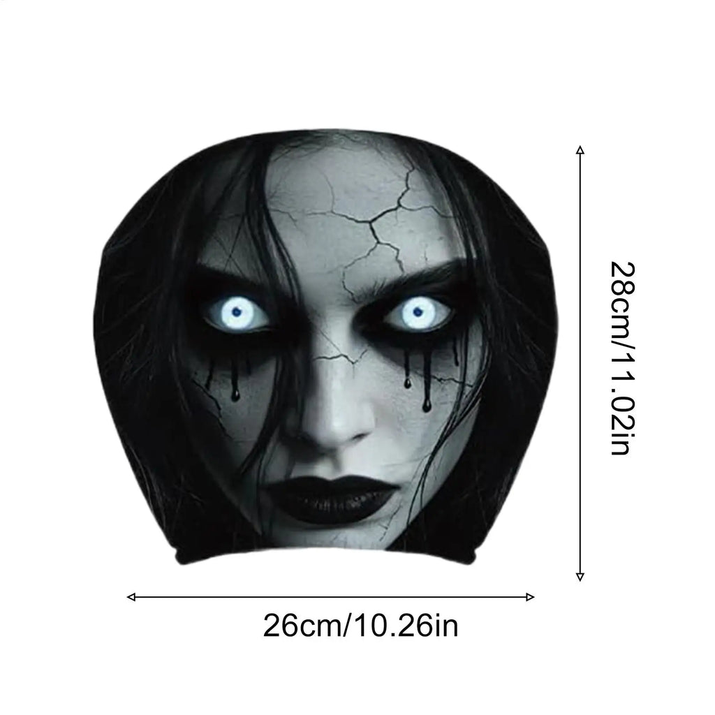 2pcs Scary Headrest Cover Halloween Decoration Accessories Hilarious Car Cover