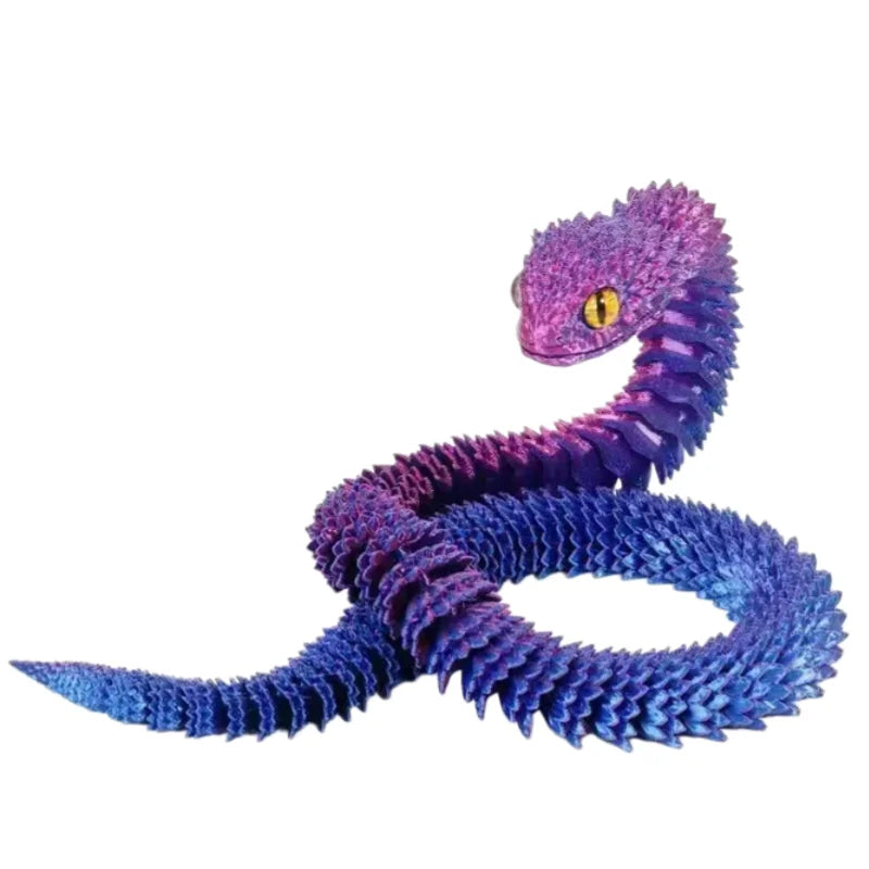 30CM New 3D Printed Snake Realistic Snake Statue Movable Joint Fidget Toys Simulation Desk Ornament Animal Model Gift