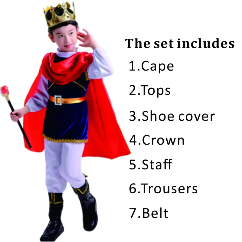 Royal Prince King Costume 7-Piece Medieval Set