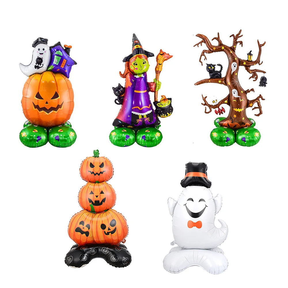 1Set Halloween Foil Balloons Pumpkin Ghost Witch Aluminium Foil Balloons Party