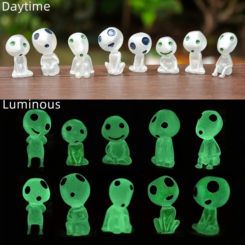 10pcs Luminous Resin Ghost Figures Miniature Alien Decor Aquarium DIY Terrarium
